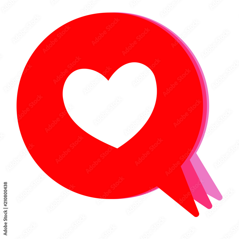 Heart in a speech bubble, vector love icon. Heart in a speech bubble, vector love icon.