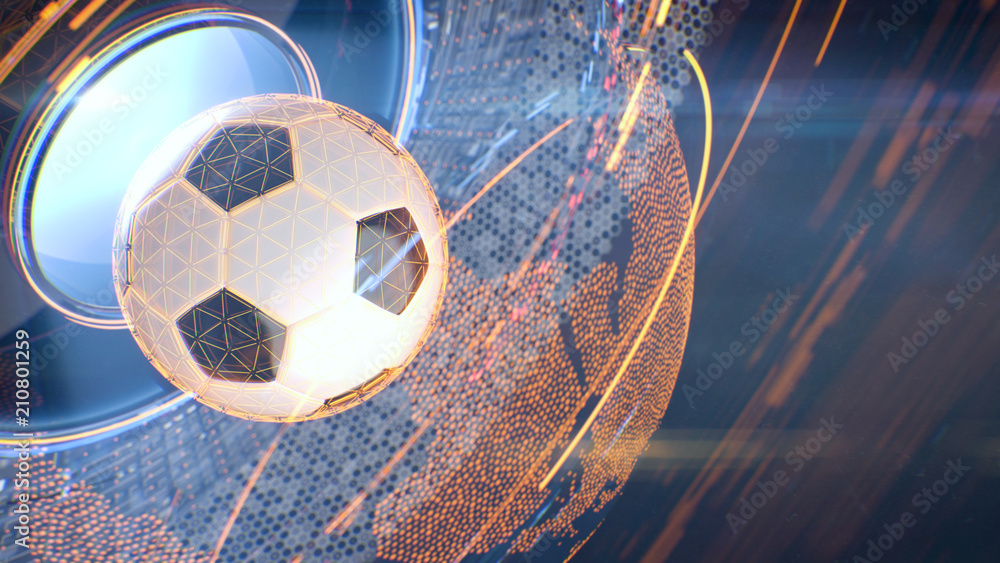 Football Futuristic Interface Sport Concept Technology Digital Soccer Ball Stock Photo Adobe Stock