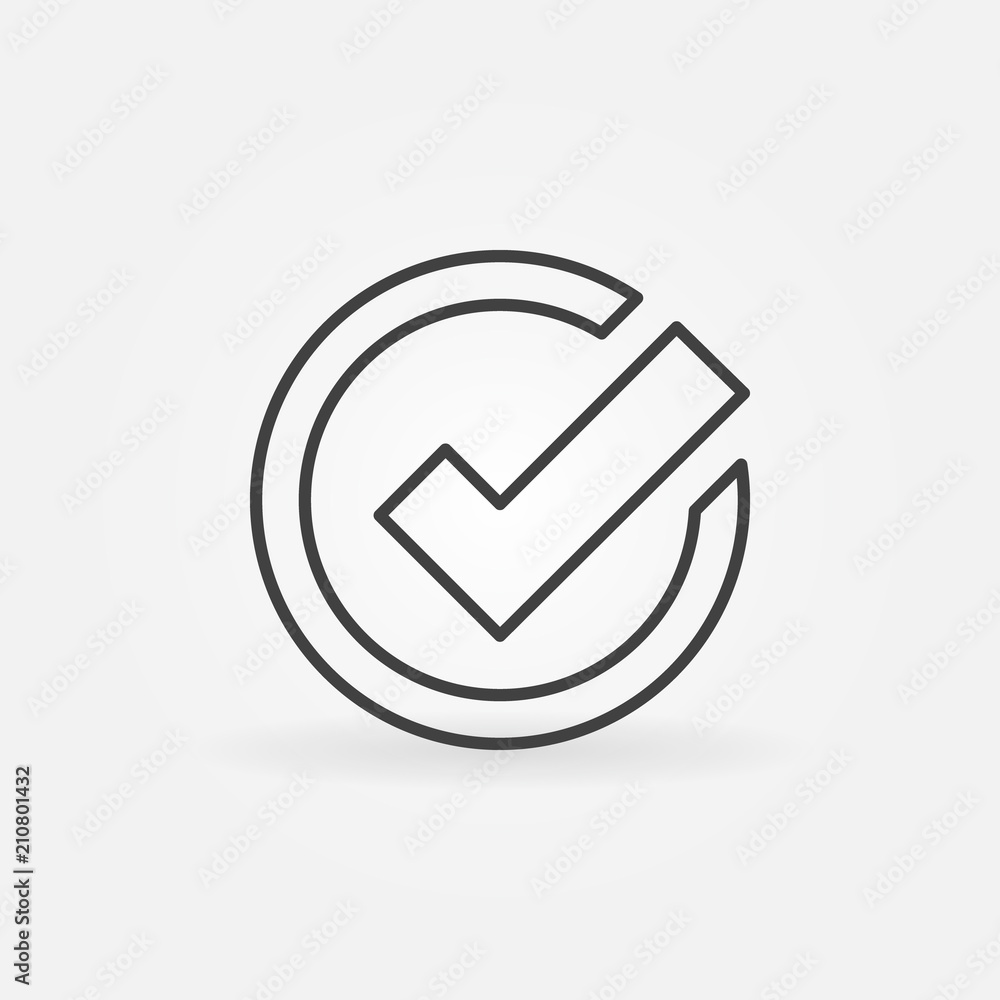 Check mark vector icon in thin line style Check mark vector icon in thin line style