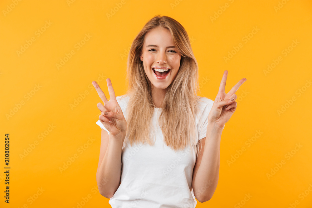 Portrait of an excited young blonde girl Portrait of an excited young blonde girl