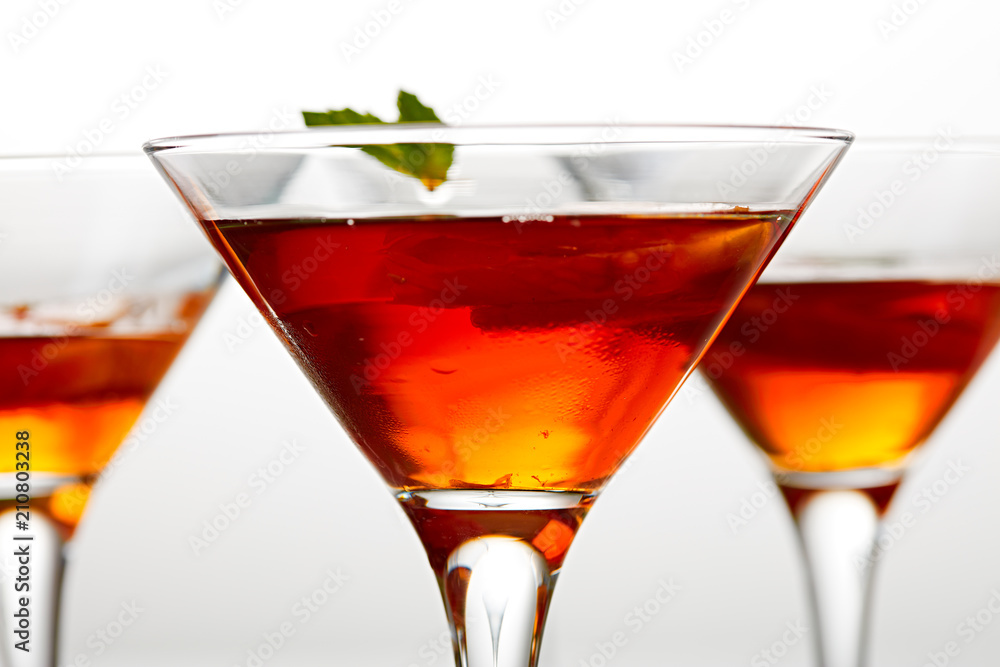 Cocktail glasses with delicious drinks Cocktail glasses with delicious drinks