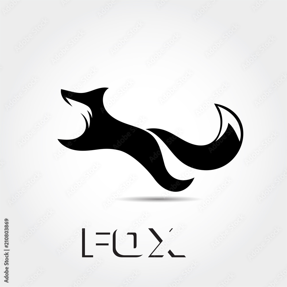 Obraz premium simple elegant jump fox logo