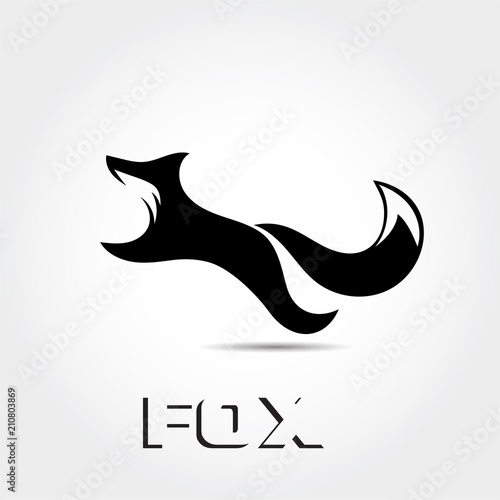 simple elegant jump fox logo