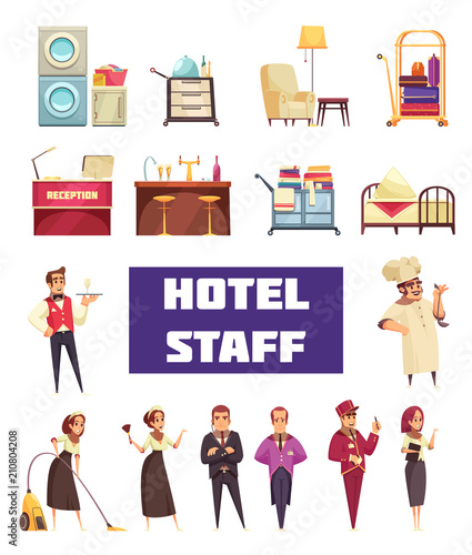 Flat Hotel Staff Set