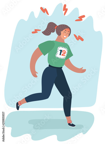 Woman exhausted by sports 