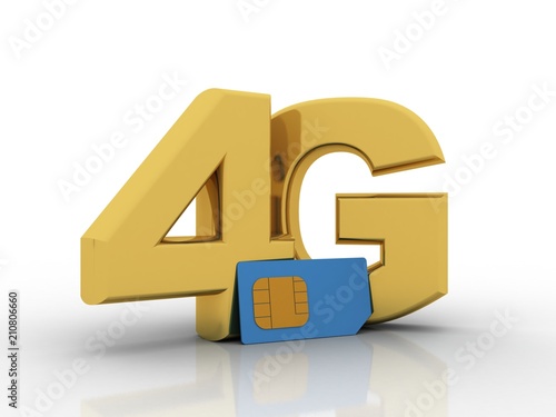 3d render 4G sim card 