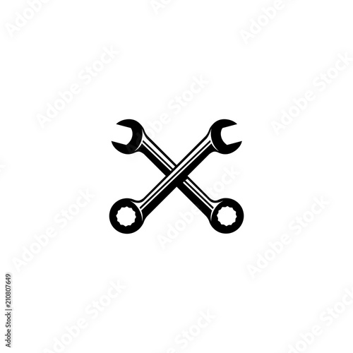 Crossed Wrench spanner toolkit repair tool equipment vector icon symbol pictogram