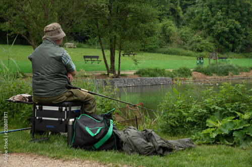 freshwater coarse fishing for common bream in lake