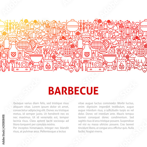 Barbeque Line Design Template