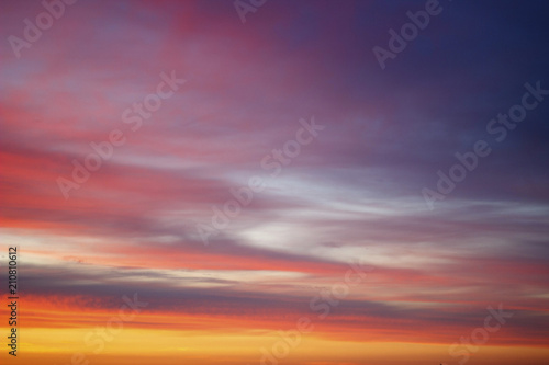 evening sky over the city, colorful stripes © Юлия Барычева