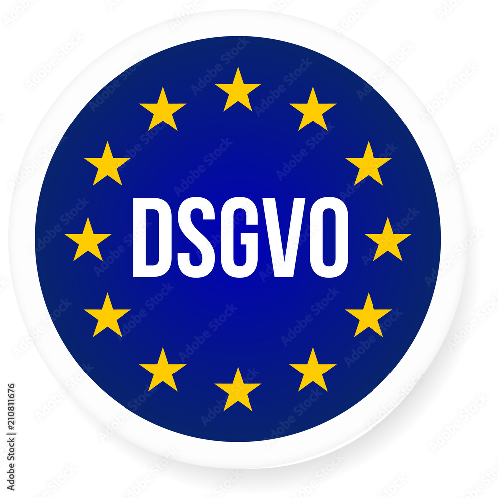 DSGVO sign illustration. General Data Protection Regulation - GDPR. German text: DSGVO - EU-Datenschutz Grundverordnung. Vector illustration