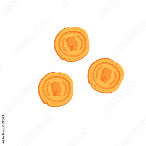 Ancient Roman gold coins vector Illustration on a white background