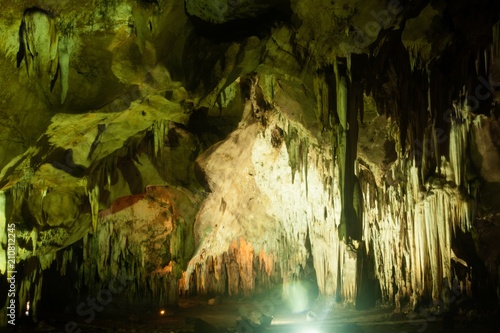 The Khao Bin Cave offers truly amazing scenes of plentiful stalactite and stalagmite formations in Thailand.