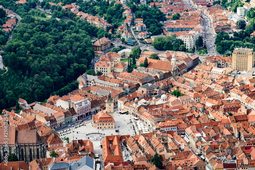 Fotografie Aerial View Of Brasov City In Romania