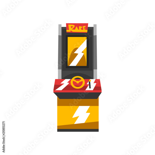 Electronic slot machine vector Illustration isolated on a white background