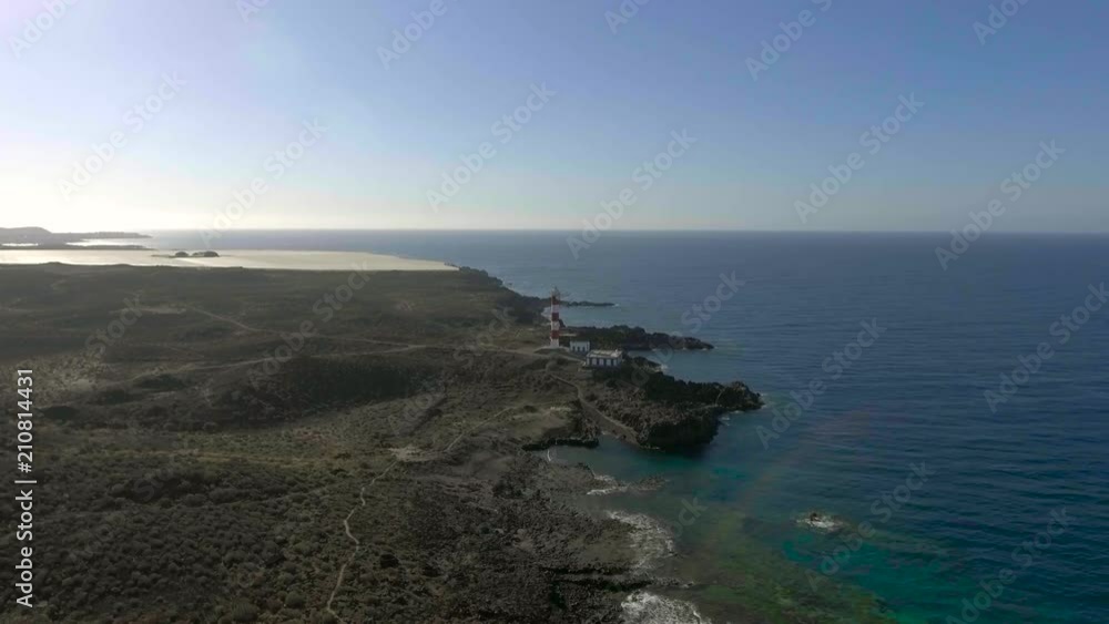 Lighthouse from the sky, drone view Lighthouse from the sky, drone view