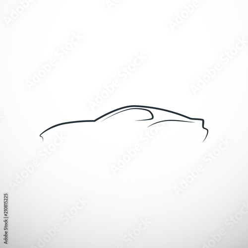 Abstract car silhouette. Side view. Vector illustration