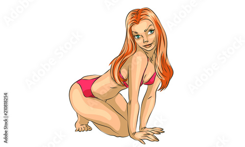 girl in swimsuit bikini, hello summer, holidays on the beach, sexy girl in bikini.
