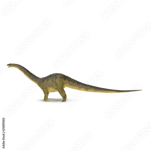 Apatosaurus Dinosaur on white. Side view. 3D illustration © 2dmolier