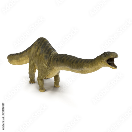 Apatosaurus Dinosaur on white. 3D illustration