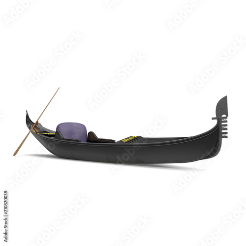 Vászonkép Gondola Boat on white. 3D illustration
