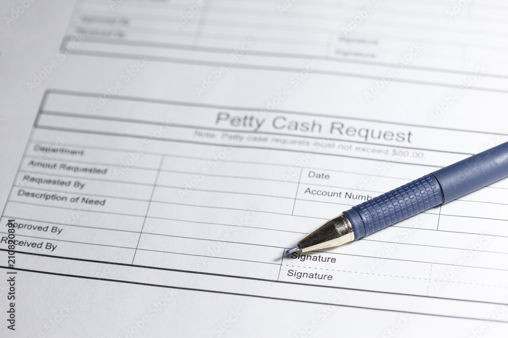 Petty cash request. Business document. Cash request paper. Petty cash request. Business document. Cash request paper.