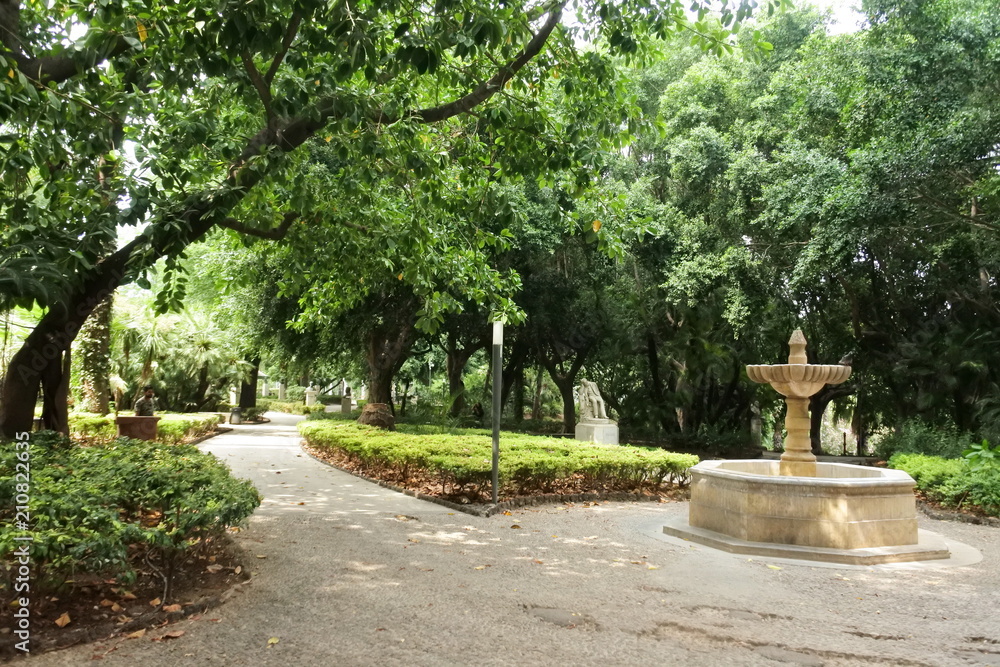 the park in Catania, Sicily, Italy