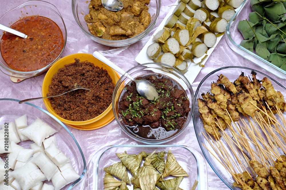 'Kuah Kacang' or peanut sauce, chicken satay,