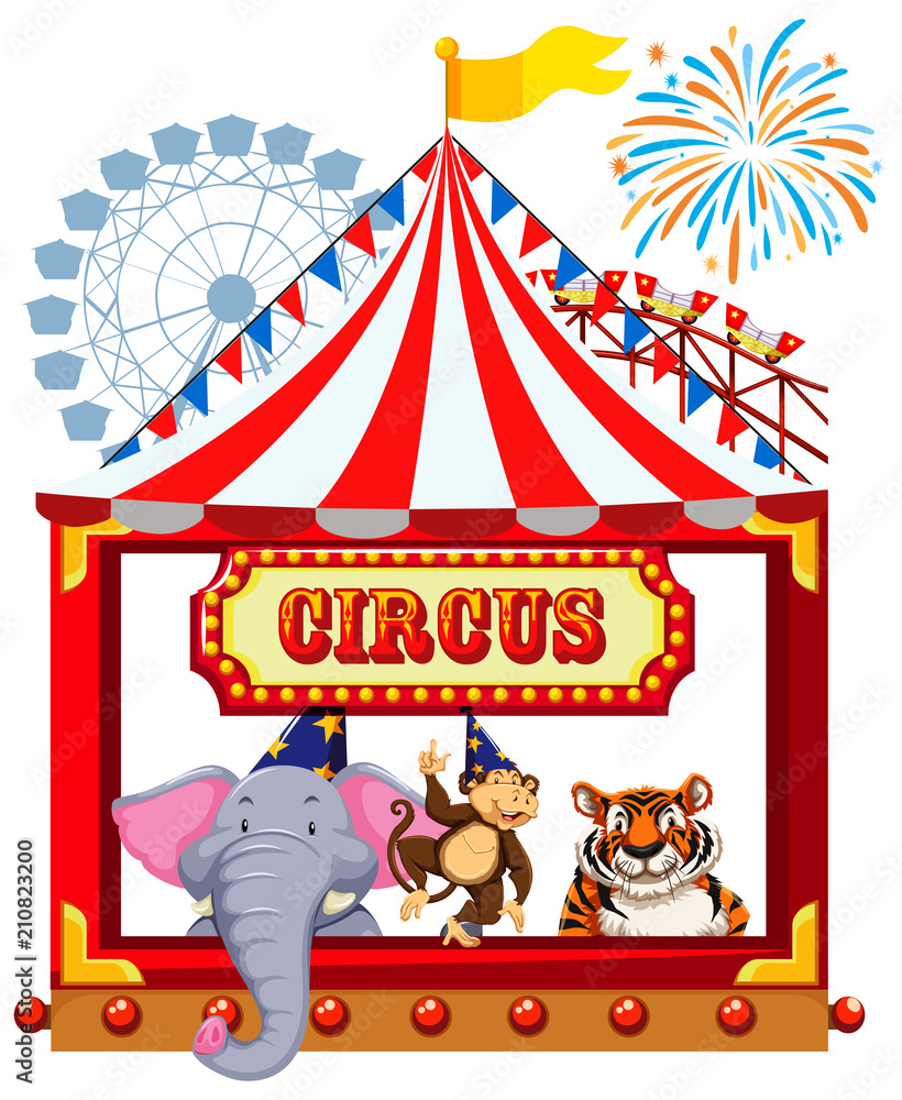 Obraz premium A Circus Theme with Animals