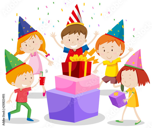 A Group of Children Celebrating