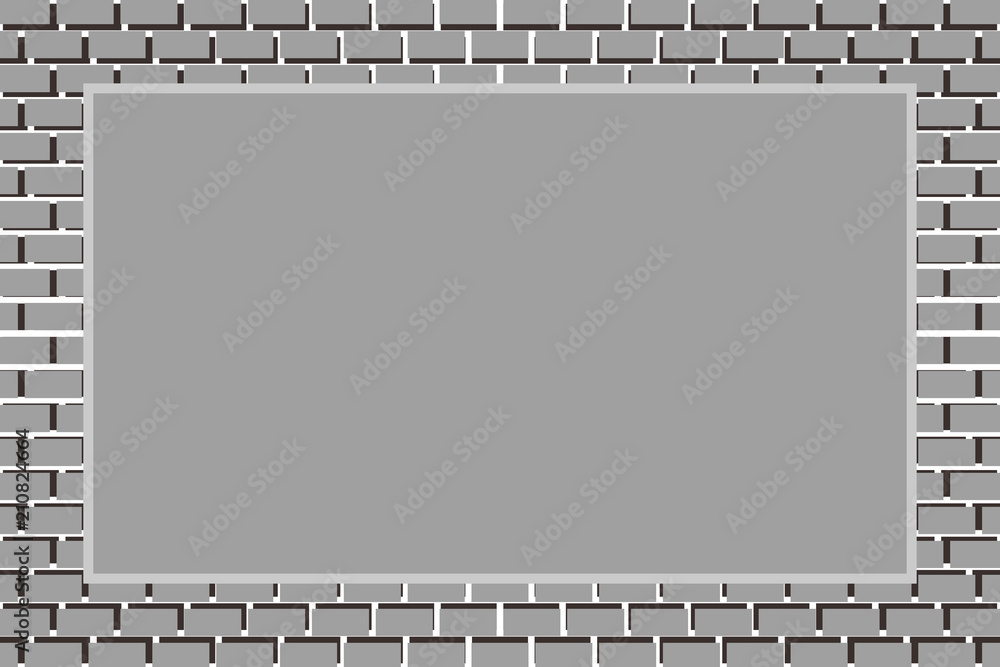 背景素材 煉瓦塀 タイル壁 ブロック ピクチャーフレーム 写真枠 メッセージボード アルバムタイトル Stock Vector Adobe Stock