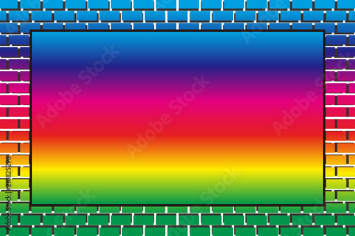 #Background #wallpaper #Vector #Illustration #design #free #free_size #charge_free #colorful #color rainbow,show business,entertainment,party,image  背景素材,煉瓦塀,タイル壁,ブロック,ピクチャーフレーム,写真枠,メッセージボード,アルバムタイトル