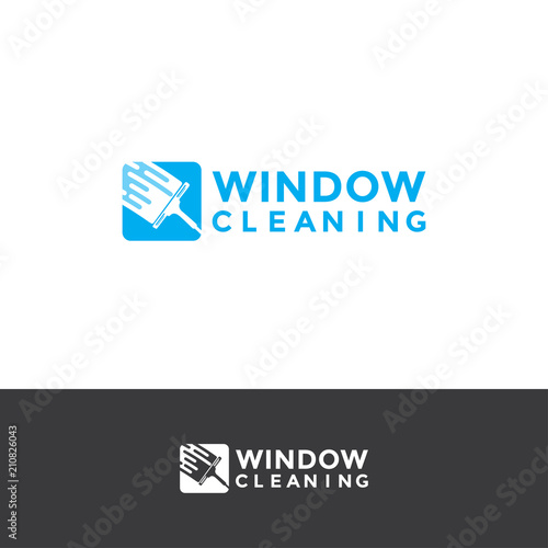 window cleaning service blue logo design