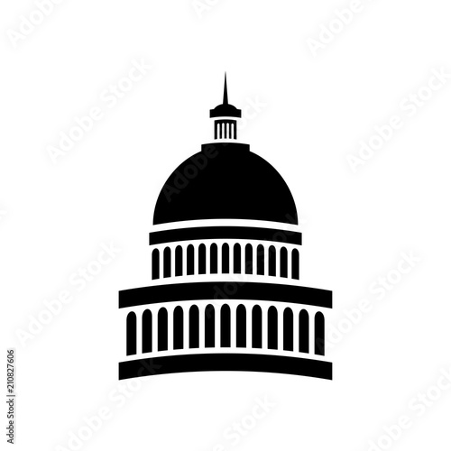 icon isolated white background, sacramento vector government building
