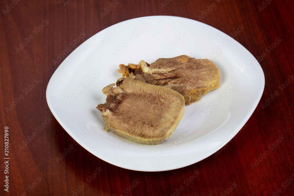 Boiled pork tongue