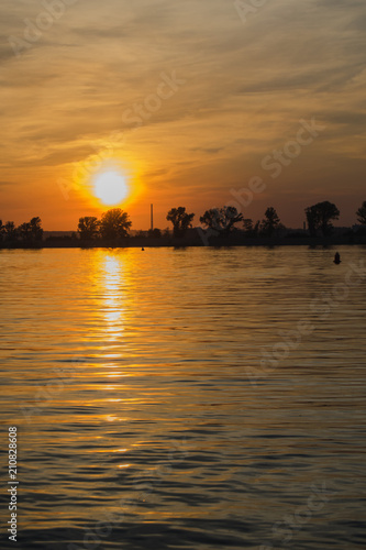Sunset at Volga river in Kazan, Russia