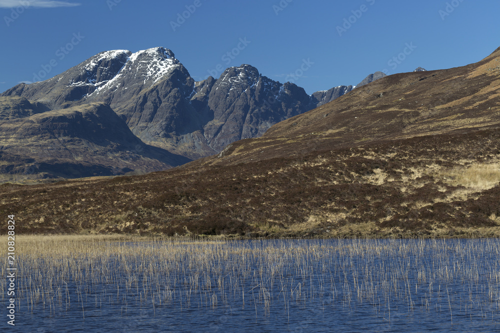 Loch Cill Chriosd over looked by Bla Bheinn (Blaven)