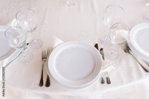 Beautiful cutlery on the wedding table © Olga