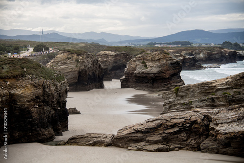 Galicia, Spain; September 25, 2017: Beach of the Cathedrals in Galicia