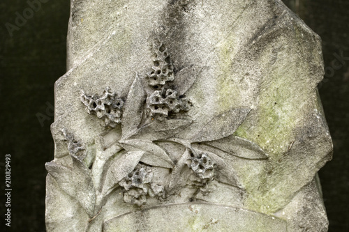 Tombstone on the Prague Jewish Cemetery  Czech Republic