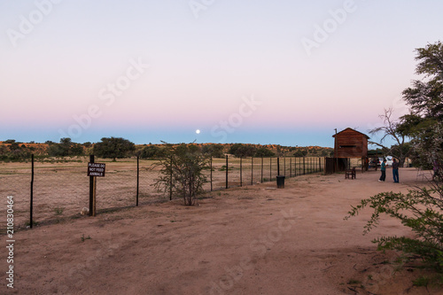 The fence at the Nossob camp site  Kgalagadi transfrontier park  South Africa.
