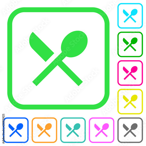 Dining vivid colored flat icons