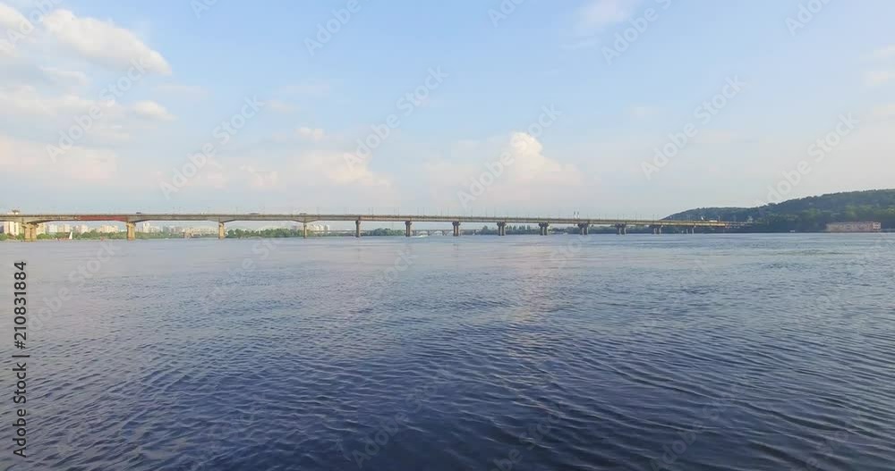 Shooting a river with a view of the bridge Shooting a river with a view of the bridge