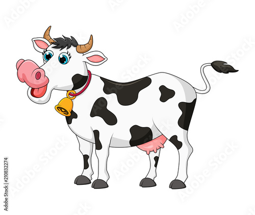 cartoon female cow cute design isolated on white background