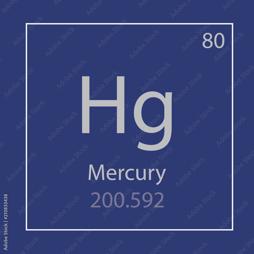 Mercury Hg chemical element icon- vector illustration Mercury Hg chemical element icon- vector illustration