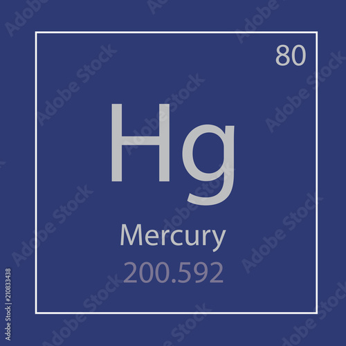 Mercury Hg chemical element icon- vector illustration