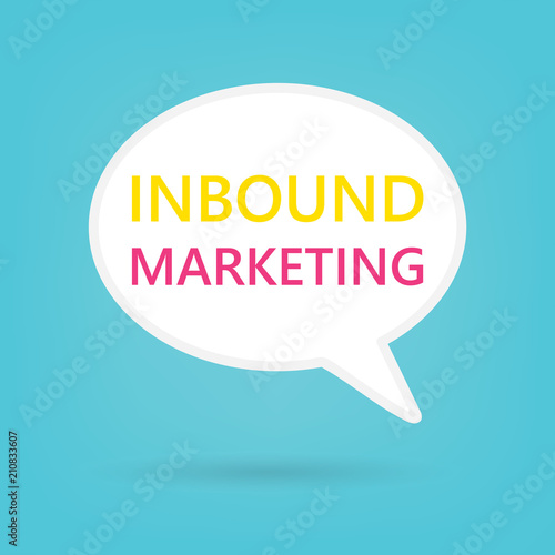 inbound marketing written on speech bubble- vector illustration