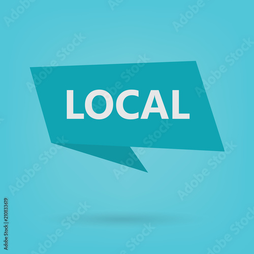 local word on sticker- vector illustration
