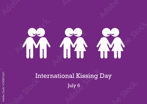 International Kissing Day vector. Kissing figures illustration. Stylized illustration of couples in love. Important day