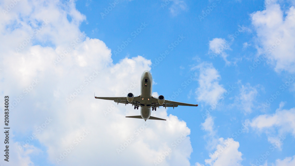 Jet passenger airplane shot from below Jet passenger airplane shot from below